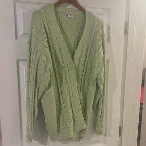 Sunday Best Mint Green Cable Knit Cardigan